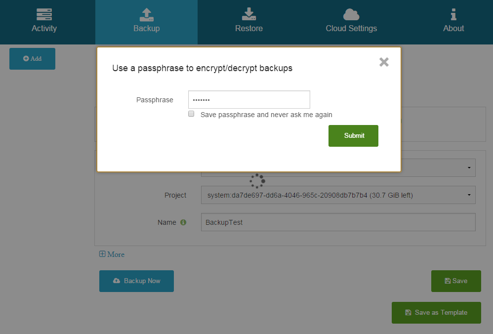 userguide baas_backup_passphrase